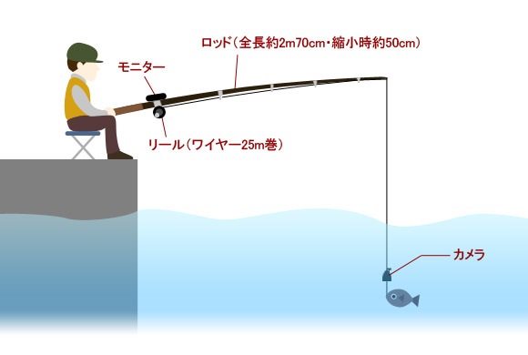 釣竿型水中カメラ　ビッグキャッチ　全体図